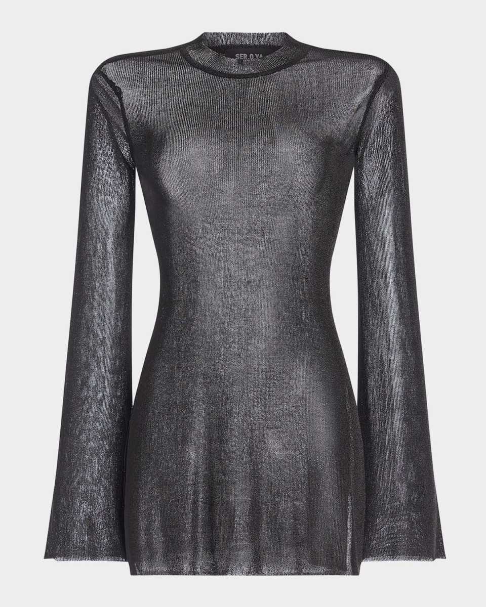 Ines Longline Metallic Knit Top